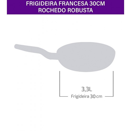 Frigideira 30cm 3,3 Litros Rochedo Robusta Grafite Antiaderente